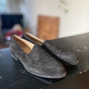 Ferragamo Black Suede Loafers